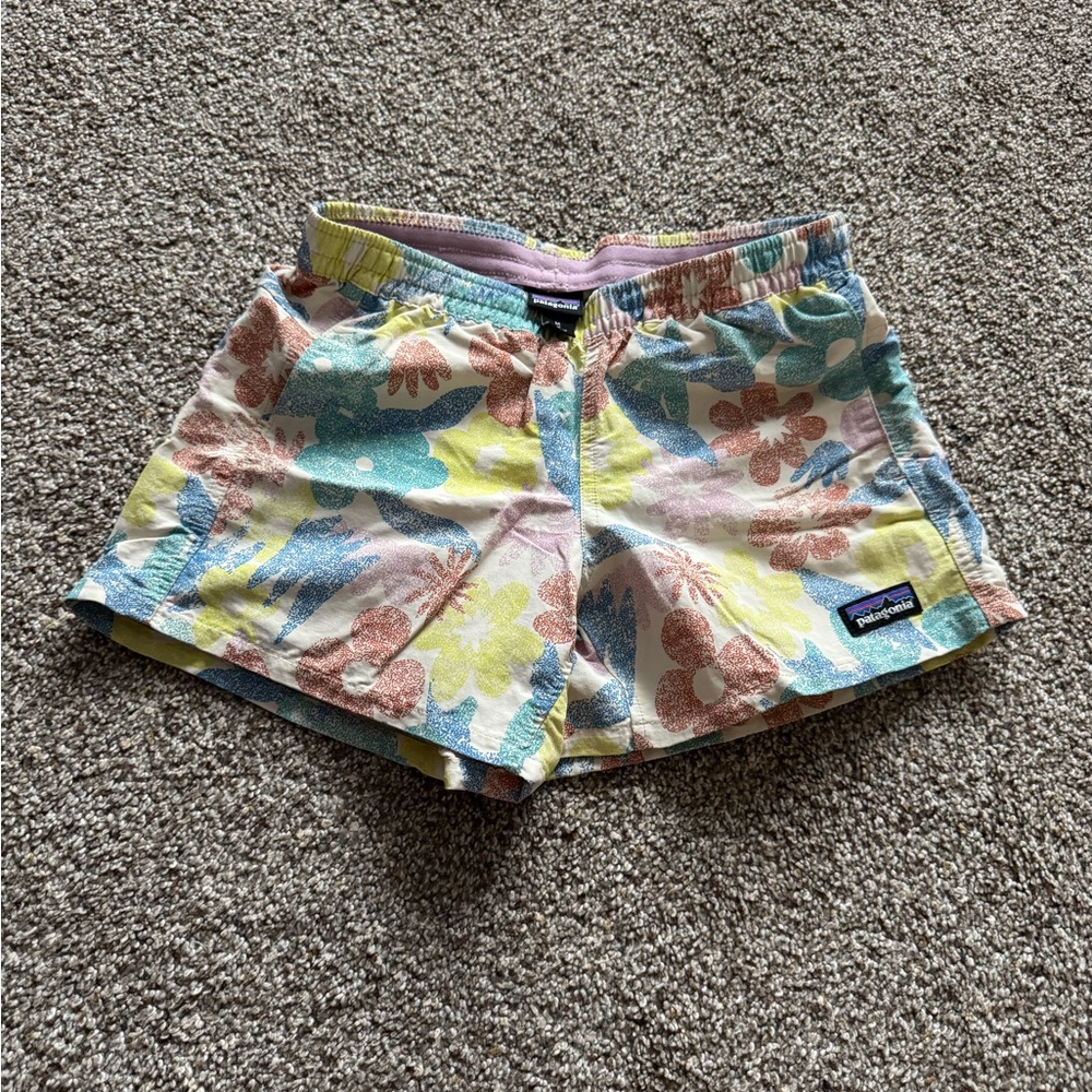 Patagonia Kids Floral Elastic-Waist Baggies Shorts in Pastel Multi